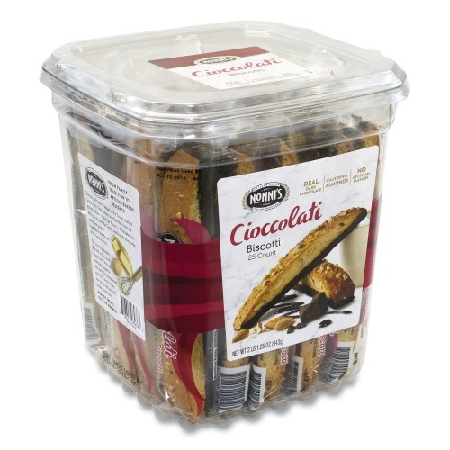 Nonni's Biscotti, Dark Chocolate Almond - Individually Wrapped, 25/Pack