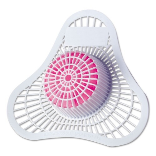 Hospeco Health Gards Urinal Screen with Non-Para Block - Cherry Scent, White/Pink, Cherry, Dozen