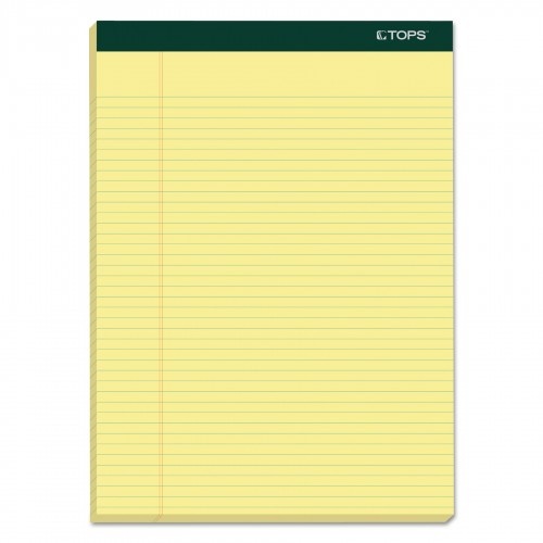 TOPS Double Docket Ruled Pads, Narrow Rule, 100 Canary-Yellow Sheets, 6/Pack