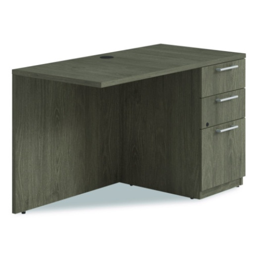 Alera Seville Series Desk Return With Pedestal, Right, 48" X 24" X 29", Walnut