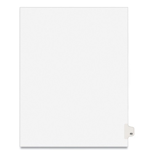 Preprinted Legal Exhibit Side Tab Index Dividers, Avery Style, 10-Tab, 49, 11 x 8.5, White, 25/Pack