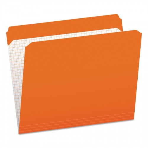 Pendaflex Double-Ply Reinforced Top Tab Colored File Folders, Letter Size, 0.75" Expansion, Orange, 100/Box