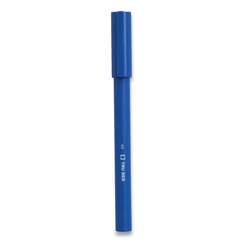 Tru Red Quick Dry Gel Pen, Stick, Fine 0.5 Mm, Blue Ink, Blue Barrel, 5/Pack