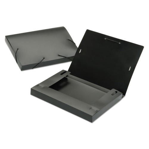 AbilityOne 752001 Skilcraft Expanding Files, 1.25" Expansion, 1 Section, Elastic Cord Closure, Letter Size, Black