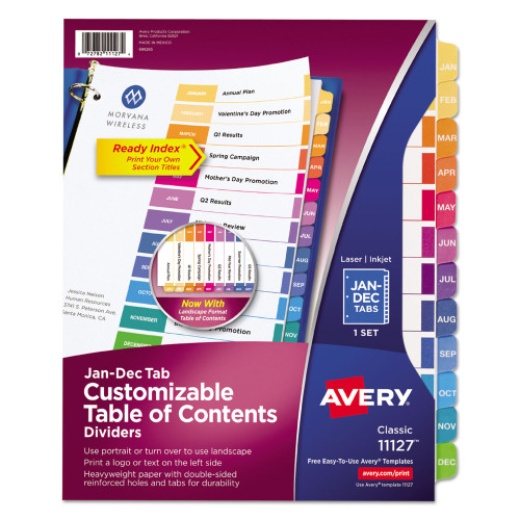 Avery Customizable TOC Ready Multicolor Tab Dividers