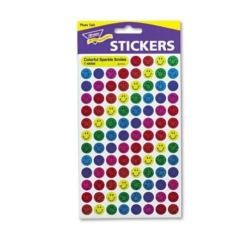 TREND Superspots And Supershapes Sticker Variety Packs - Sparkle Smiles, Assorted Colors, 1,300/Pack