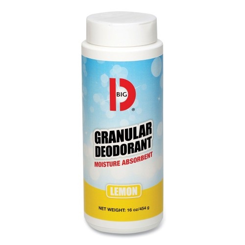 Big-D Granular Deodorant, Lemon, 16 Oz, Shaker Can, 12/Carton
