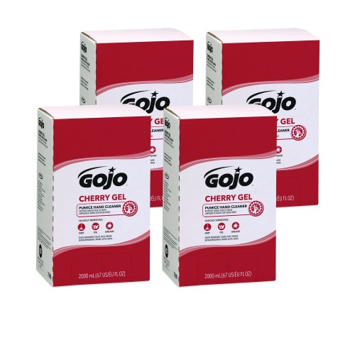 GOJO Cherry Gel Pumice Hand Cleaner, Cherry Scent, 2,000 Ml Refill, 4/Carton