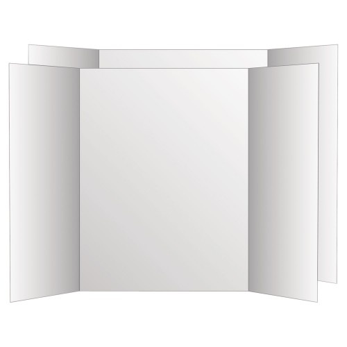 Eco Brites Two Cool Tri-Fold Poster Board - 36 x 48, White/White, 6/Carton
