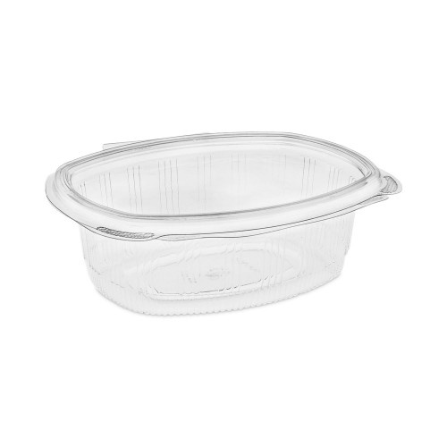 Pactiv Earthchoice Recycled Pet Hinged Container, 24 Oz, Clear, Plastic