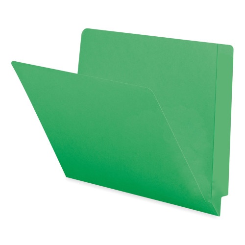 Smead Shelf-Master Reinforced End Tab Colored Folders - Green, 100/Box