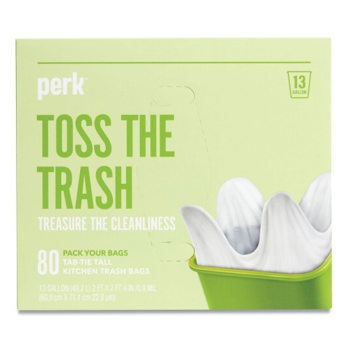Perk Tab-Tie Tall Kitchen Trash Bags