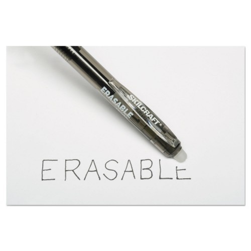 Abilityone 752001 Skilcraft Erasable Re-Write Gel Pen, Retractable, Medium 0.7 Mm, Black Ink