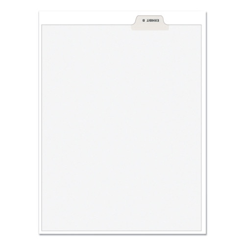 Avery-Style Preprinted Legal Bottom Tab Divider - 26-Tab, Exhibit B, 11 x 8.5, White, 25/Pk