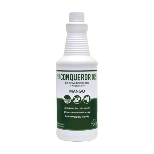 Fresh Products Bio Conqueror 105 Enzymatic Odor Counteractant Concentrate, Mango, 32 Oz Bottle, 12/Carton