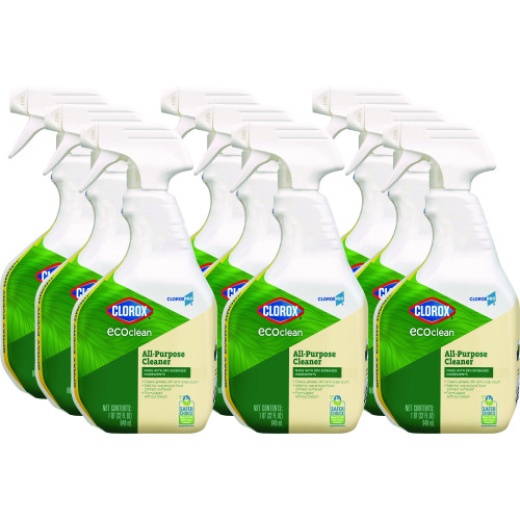 Clorox Pro Ecoclean All-Purpose Cleaner, Unscented, 32 Oz Spray Bottle, 9/Carton
