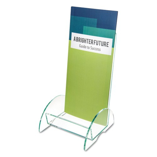 Deflecto Euro-Style Docuholder, Leaflet Size, 4.5W X 4.5D X 7.88H, Green Tinted