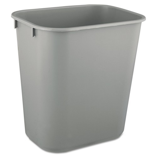 Rubbermaid Commercial Deskside Plastic Wastebasket, 3.5 Gal, Gray