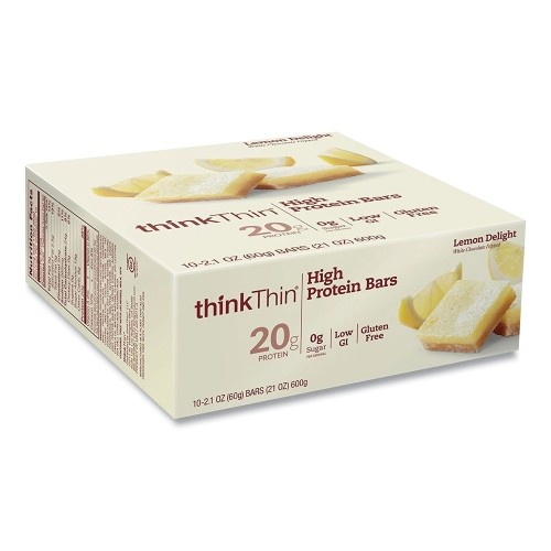 Thinkthin High Protein Bars, Lemon Delight - 20g of Natural Protein per Bar