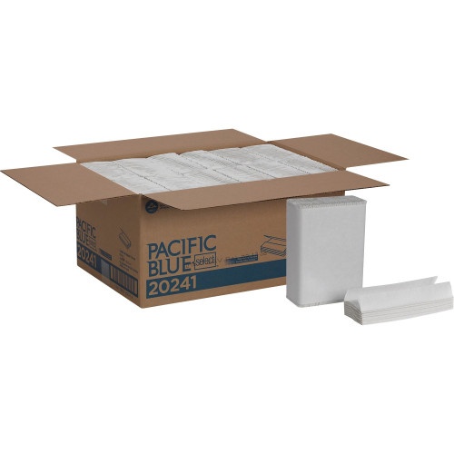 Pacific Blue Select C-Fold Paper Towel, 1-Ply, White, 200/Pack, 12 Packs/Carton