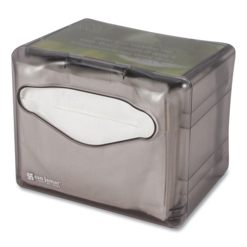 San Jamar Venue Napkin Dispenser with Advertising Inset, 6.5 x 6.13 x 6.9, Capacity: 200, Black