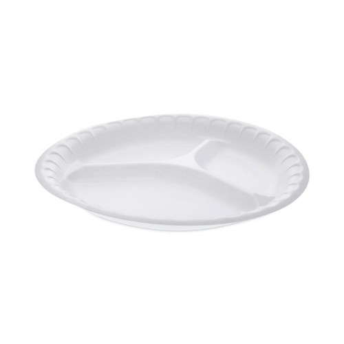 Pactiv Placesetter Satin Non-Laminated Foam Dinnerware 3-Compartment Plates