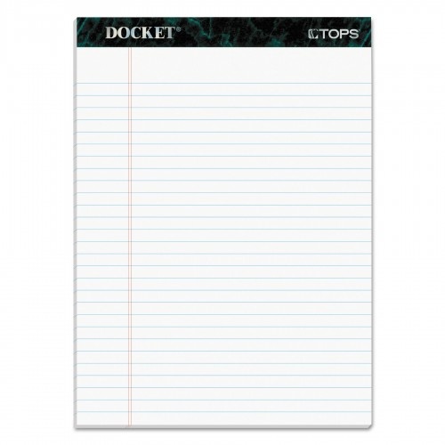 TOPS Docket Ruled Perforated Pads, Wide/Legal Rule, 50 White 8.5 x 11.75 Sheets, 12/Pack