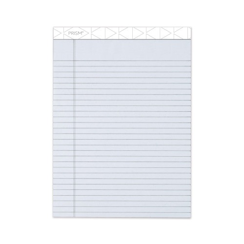 TOPS Prism + Colored Writing Pads, Wide/Legal Rule, 50 Pastel Gray 8.5 X 11.75 Sheets, 12/Pack