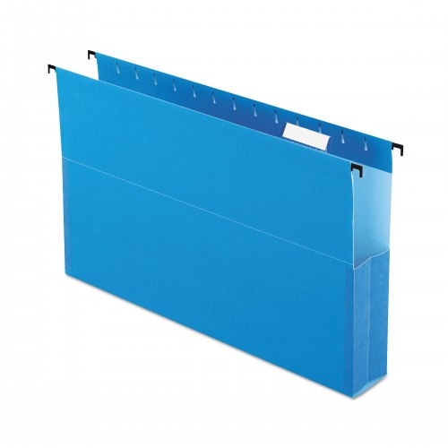 Pendaflex Surehook Reinforced Extra-Capacity Hanging Box File, 1 Section, 2" Capacity, Legal Size, 1/5-Cut Tabs, Blue, 25/Box