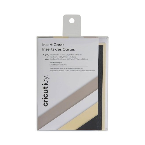 Cricut Joy Insert Cards, 4.25 x 5.5, 12 Assorted Color Cards/12 Black Inserts/12 White Envelopes