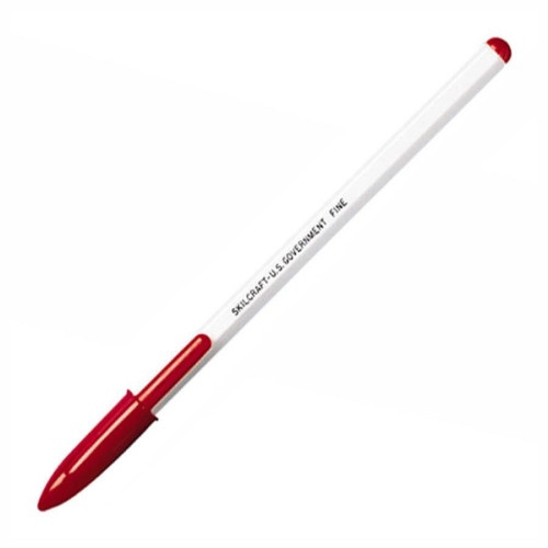 AbilityOne Skilcraft Stick Pen - Red Ink, Fine Point