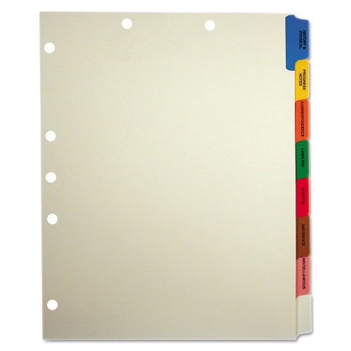 Tabbies Side Tab Medical Chart Divider Sets, 8-Tab, Assorted Medical, 11 x 9, Manila, 40 Sets