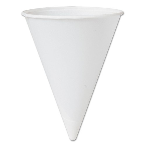Solo Bare Eco-Forward Treated Paper Cone Cups, 4.25 Oz, White, 200/Bag, 25 Bags/Carton