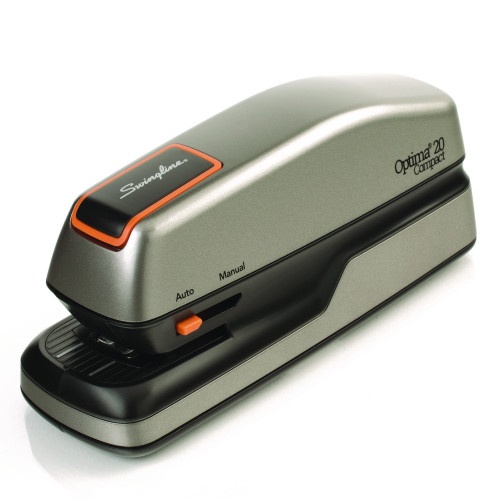 Swingline Optima Grip Electric Stapler, 20-Sheet Capacity, Black/Silver