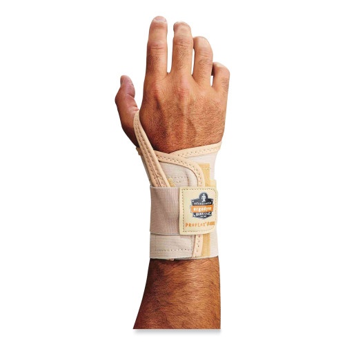 Ergodyne Proflex 4000 Single Strap Wrist Support - Large, Fits Right Hand, Tan