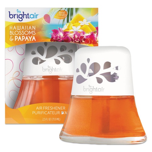 Bright Air Scented Oil Air Freshener, Hawaiian Blossoms and Papaya, Orange, 2.5oz