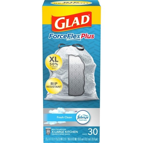 Glad ForceFlexPlus X-Large Kitchen Drawstring Trash Bags