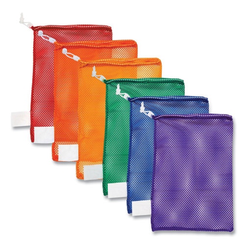 Champion Sports Heavy-Duty Mesh Bag, 12" x 18", Multicolor, 6-Pack