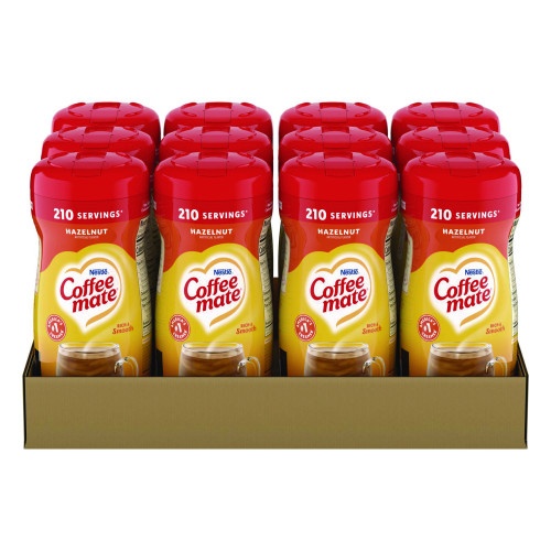 Coffee-Mate Non-Dairy Powdered Creamer, Hazelnut, 15 Oz Canister, 12/Carton