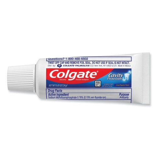 Colgate Toothpaste, Personal Size, 0.85 Oz Tube, Unboxed, 240/Carton