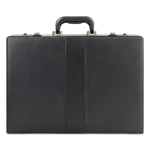 Solo Classic Attache Vinyl Briefcase, Black, 12.5 x 4 x 17.5
