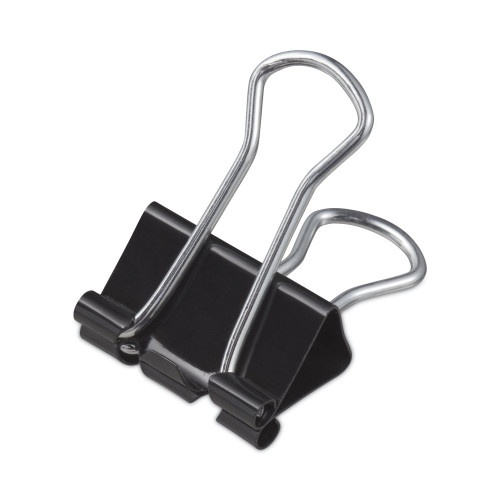 Universal Binder Clips, Small, Black/Silver, 12/Box