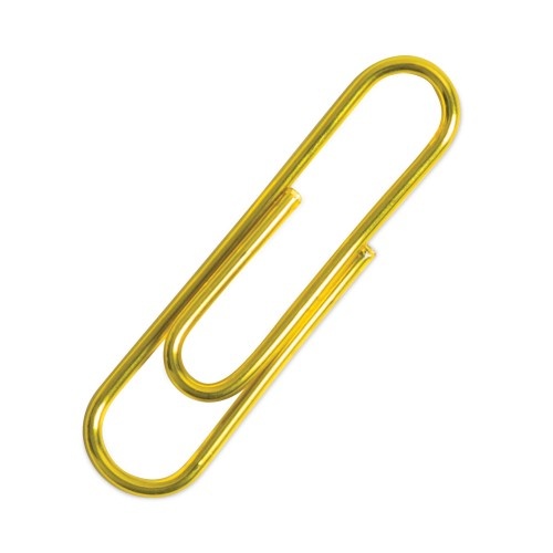 U Brands Paper Clips, Medium, Vinyl-Coated, Gold, 200 Clips/Box, 5 Boxes/Pack