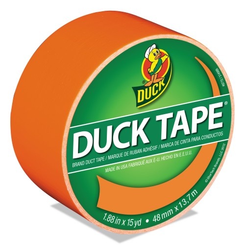 Neon Orange Duck Colored Duct Tape - 1.88" x 15 Yds, 3" Core