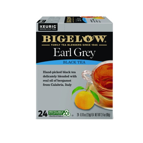 Bigelow Earl Grey Tea K-Cup Pack, 24/Box, 4 Box/Carton