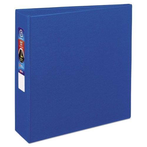 Avery Heavy-Duty Non-View Binder With Durahinge And Locking One Touch Ezd Rings, 3 Rings, 3" Capacity, 11 x 8.5, Blue