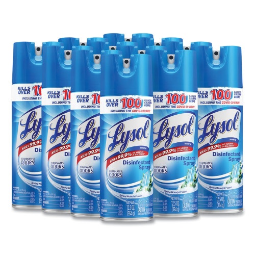 Lysol Disinfectant Spray, Spring Waterfall, 12.5 oz Aerosol Spray, 12/Carton