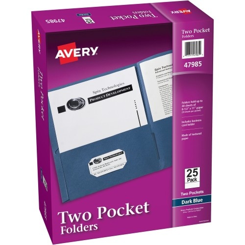 Avery Letter Pocket Folder - Dark Blue