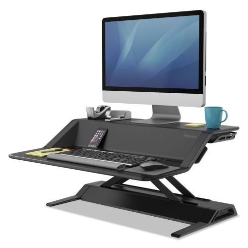 Fellowes Lotus Sit-Stand Workstation, 32.75" X 24.25" X 5.5" To 22.5", Black