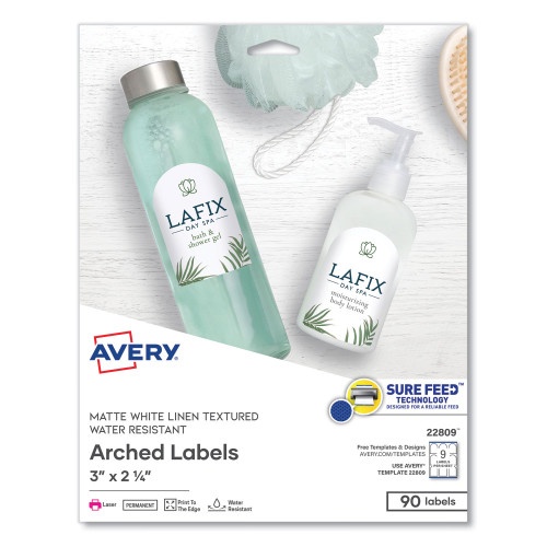 Avery Textured Arched Print-To-The-Edge Labels